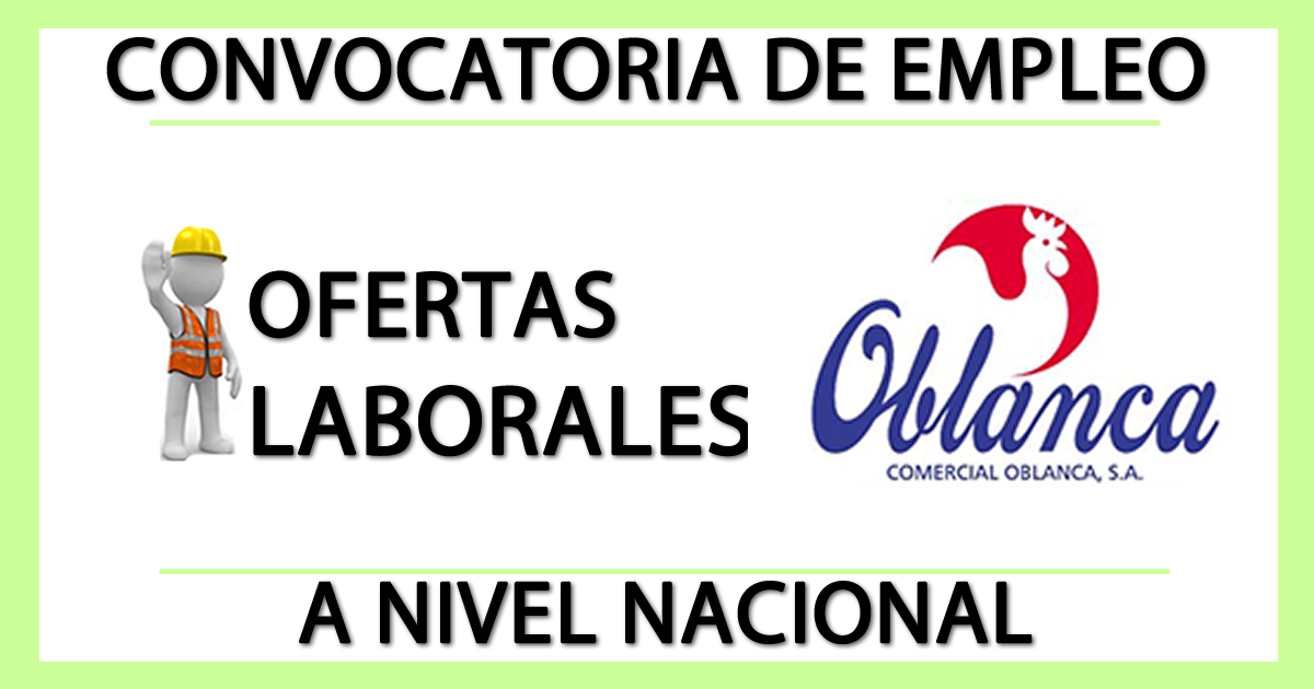 Ofertas de Trabajo en Comercial Oblanca